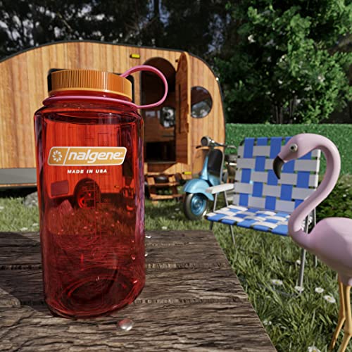 Nalgene Sustain Tritan BPA-Free Water Bottle Made with Material Derived from 50% Plastic Waste, 32 OZ, Wide Mouth, Flamingo Pink