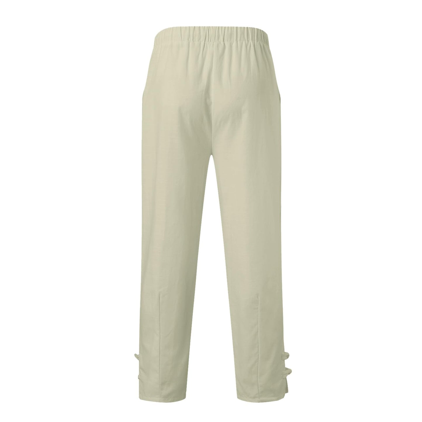 lightning deals of today prime,Beach Pants for Mens Capri Pants Solid Color Elastic Waist Tapered Pants Drawstring Capris Baggy Pants Trousers