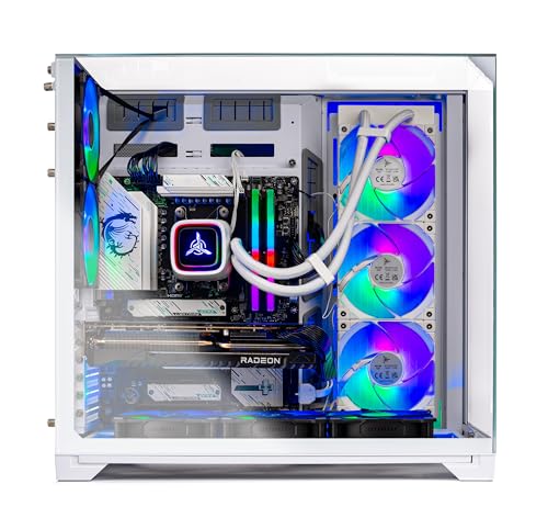 Skytech O11 Vision Gaming PC Desktop, Ryzen 7 7800X3D 4.2 GHz (5GHz Turbo Boost), NVIDIA RTX 5070 Ti 16GB GDDR7, 1TB Gen4 SSD, 32GB DDR5 RAM 6000 RGB, 850W Gold PSU, 360mm ARGB AIO, Wi-Fi, Win 11
