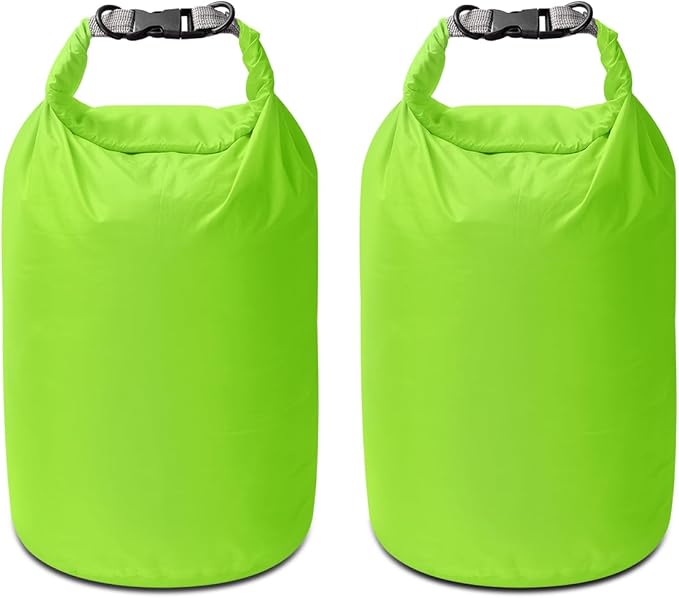 Dry Bag Set, Waterproof Small Lightweight Dry Bags for Paddle Board Kayaking, Fishing, Camping (Green, 20L 2Pack)