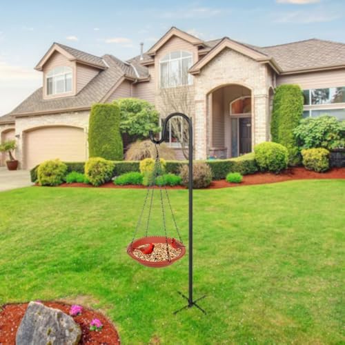 2 Pack Hanging Bird Feeder Tray 16 inch, Bird-Feeder Hanging for Garden Yard Outside, Terracotta