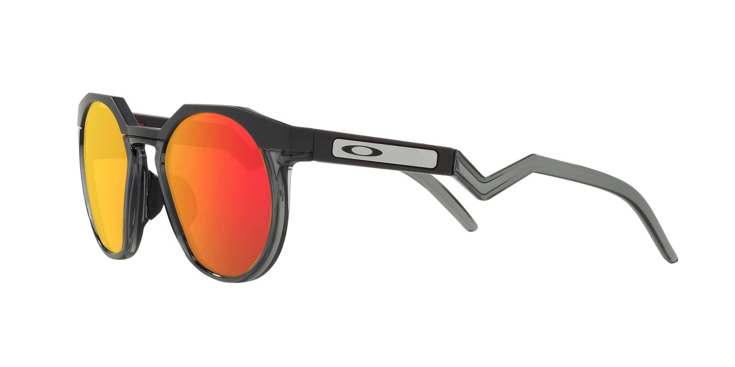 Oakley Men's OO9242 HSTN Round Sunglasses, Matte Carbon/Prizm Ruby, 52 mm