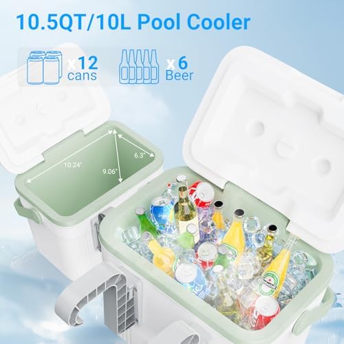Pool Cooler, Portable Poolside Cooler Swimming Pool, Insulated Hard Cooler with Handle, Swimming Poolside Ice Chest Accessories, Suitable for Above Ground Pools, Parties, Family Gathering