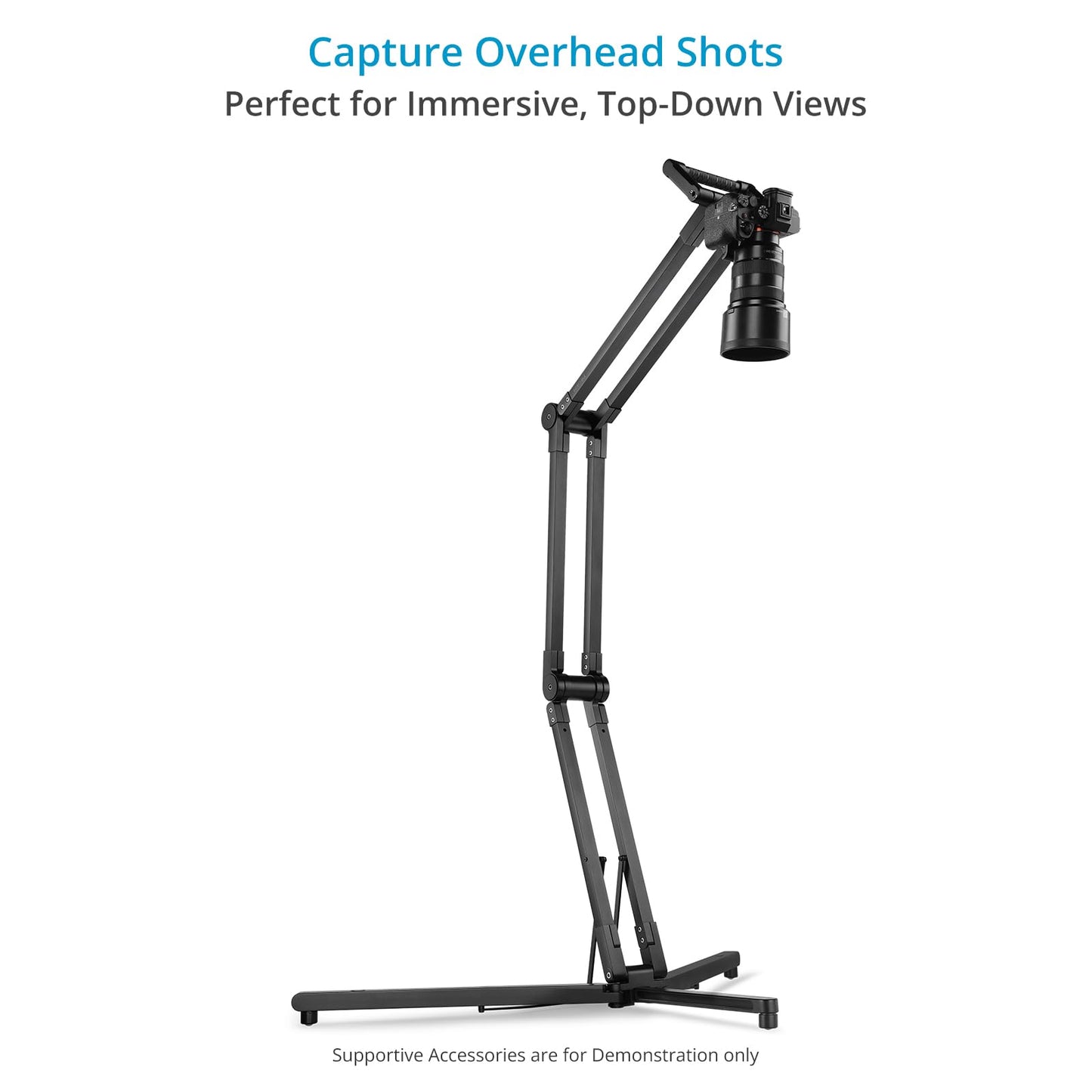 Proaim Flexlift Folding Camera Stand for Videographers & Content Creators. Max Height: 60”. Payload: 2.5kg/5.5lb. Smartphone Holder Included. for Crafting How-to Videos (P-FXFS-01)