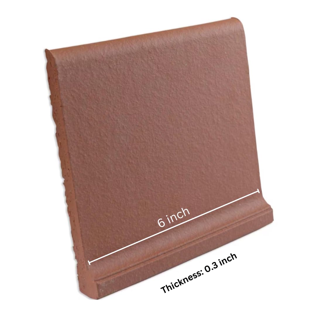 Alfagres 6x6 Colonial Red Quarry Cove Base Tile – Durable Matte Non-Slip Ceramic for Wall & Floor, Indoor & Outdoor Use – Heavy-Duty Pack of 18 Tiles