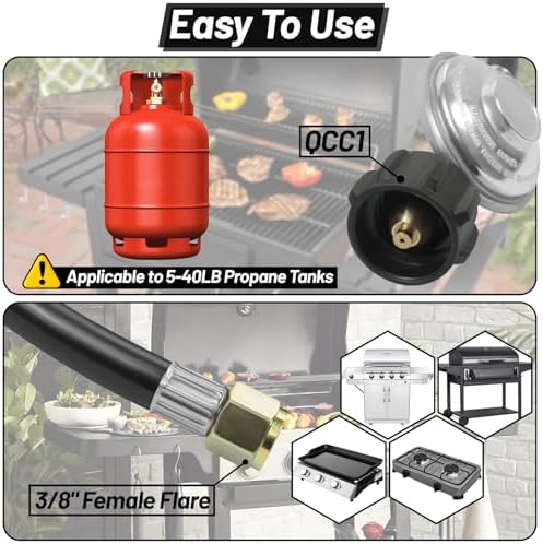 Natural Gas to Propane Conversion Kit for Weber Genesis or Genesis II Grill, Weber Spirit II 310/315, from NG to LP Gas Conversion Kit Includes 5FT Propane Regulator Hose, 9 Orifice Adapter in 3 Sizes