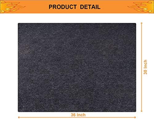Under Grill Mat,Premium Grill Mat for Deck,Absorbent Oil Pad Protector for Decks and Patios,Waterproof,BBQ Mat for Under BBQ,36x60 Inch…