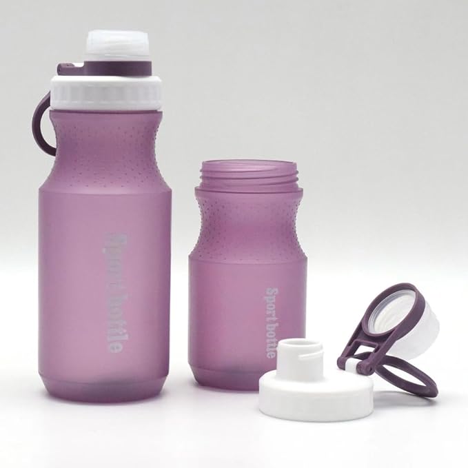 Kids Water Bottle, Sports Water Bottle, Plastic Water Bottle,BPA-Free,Leak-Proof, Reusable Water Bottle for School, Outdoor,Gym, Running, Hiking (Purple (20 OZ))
