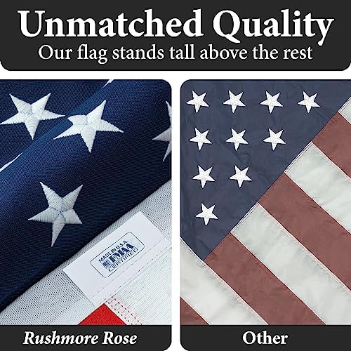 American Flags for Outside 4x6 -100% MADE IN THE USA,Indestructible Durable Outdoor Heavy Duty Spun Polyester US Flag United States Flags Sewn Stripes and Embroidered Stars,FMAA Certified,4th of July
