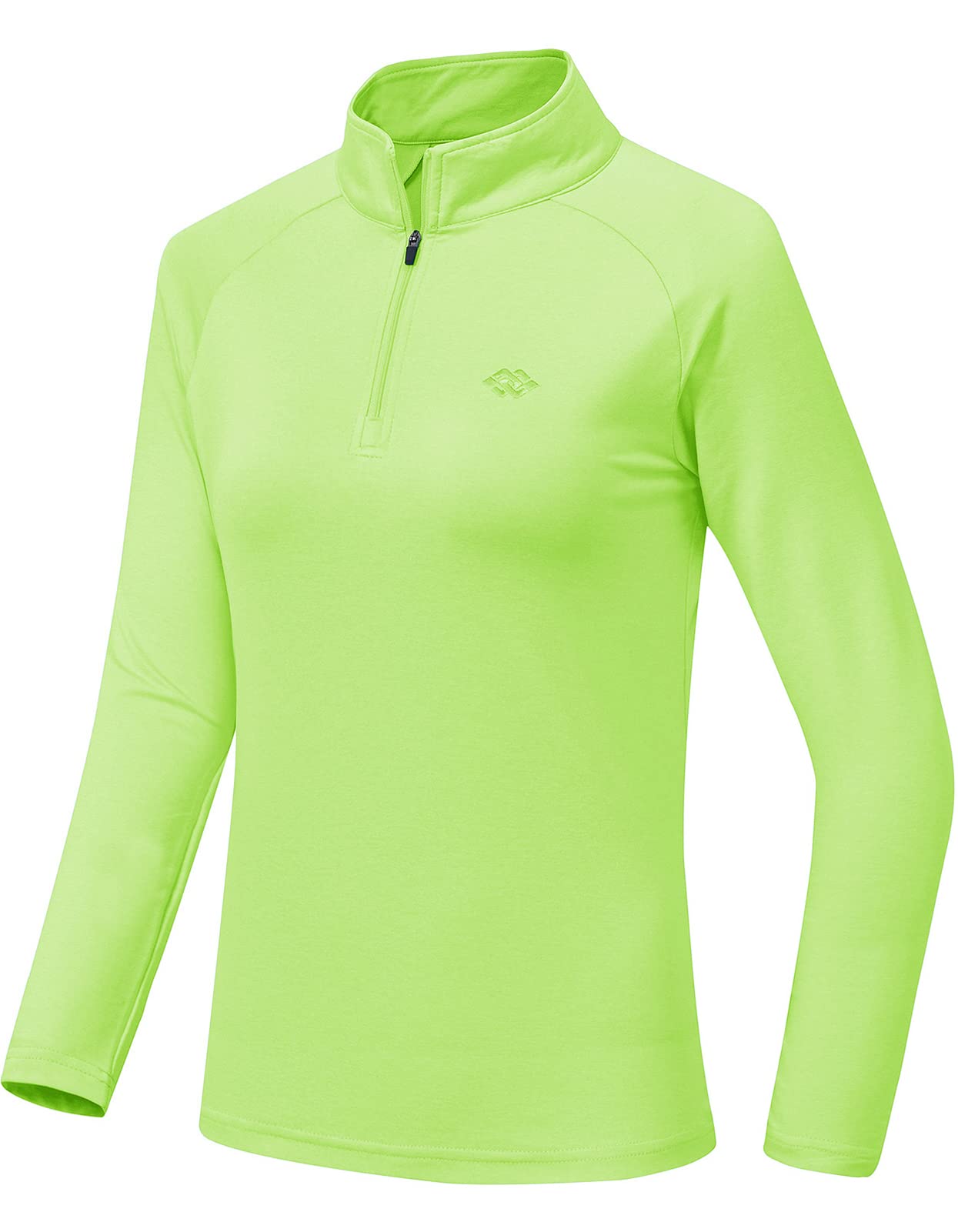 AIRIKE Women's Polo Shirts Long Sleeve Golf Shirts Quick Dry Thermal Lining Lightweight Athletic Tennis Shirts Pale-Green M