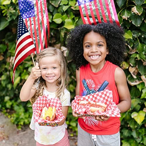 12 Pack 8x12 Inch American Flags on Stick, American Flags for Outside, USA Stick Flag with Handheld and Grounded Multi-Purpose Flagpole, Memorial Day, 4th of July Decorations, Veterans Day, Patriotic Decorations