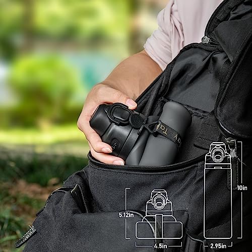 TakeToday Collapsible Water Bottles 20oz, Leak Proof, BPA-Free, Foldable Silicone Travel Water Bottle with Straw Strap for Cycling, Hiking, Outdoors (Black)