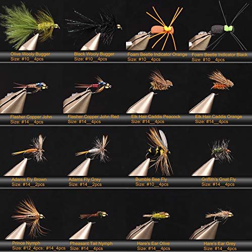 Wifreo Fly Fishing Flies Assortment,120pcs,Flyfishing Flies Trout,Fly Fishing Gear with Waterproof Fly Box,Fly Fishing Gifts,Fly Fishing Lures,Fly Fishing Accessories