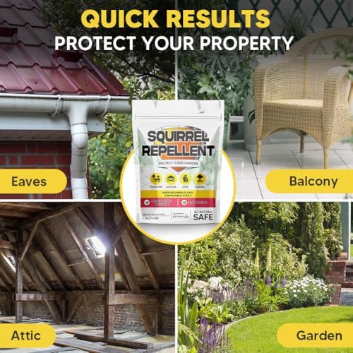 Squirrel Repellent Outdoor, Chipmunk Repellant, Squirrel Repellant for Garden, Chipmunk Deterrent for Attic, Keep Squirrels Out of Cars for, Repellent Squirrels for Plant & Bird Feeder-12P