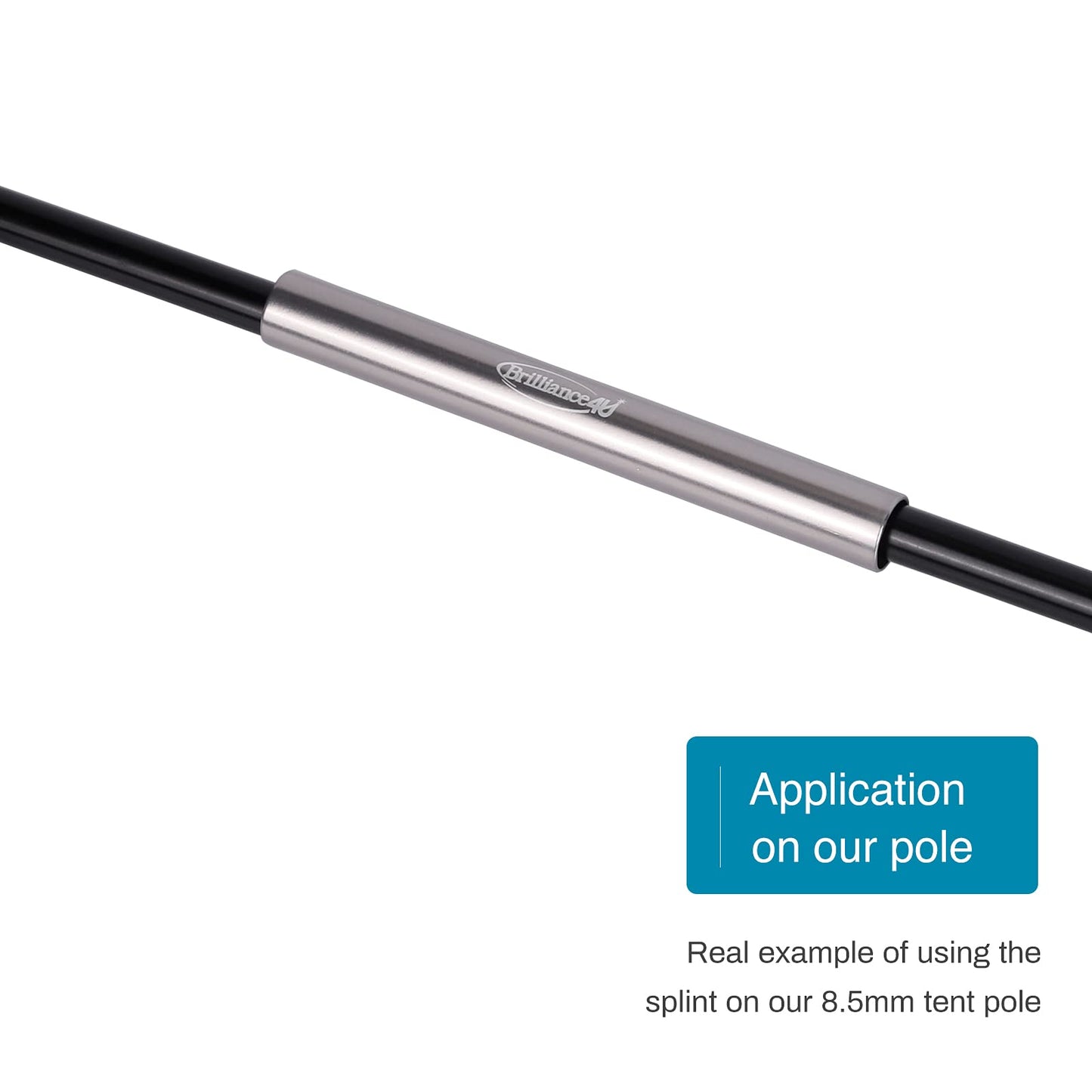 BRILLIANCE4U Tent Pole Repair Sleeve, Tent Pole Splint, Spare Repair Tube, Inner Dia. 10.4mm 5 Pack