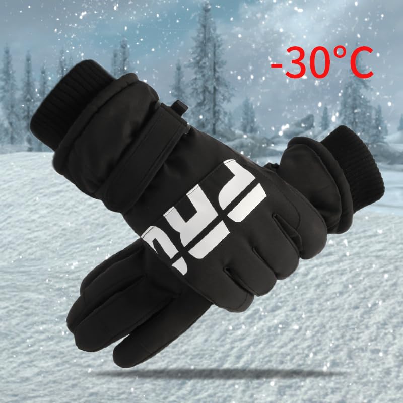 ANJMEICH Ski Sports Gloves, Fleece Warm, Anti-Slip Wear, Touch Screen, Outdoor Sports Gloves (White)