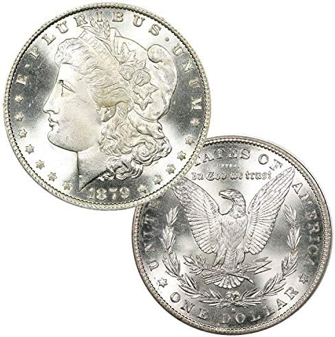Antique Silver Coins, American Ancient Coin Collection, Flowing Hair Silver Dollar & Morgan Dollar Coin, U.S. Old Coins for Collectors, Commemorative Coins (Morgan Dollar 1879)