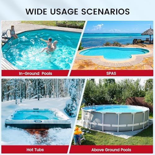 Pool Vacuum for Above Ground Pool, 2025 Upgraded Pool Vacuum with A Telescopic Pole, 18.5 Gal/Min Powerful Suction, 80Mins Runtime, Effortlessly Cleans Debris Underwater (Blue)