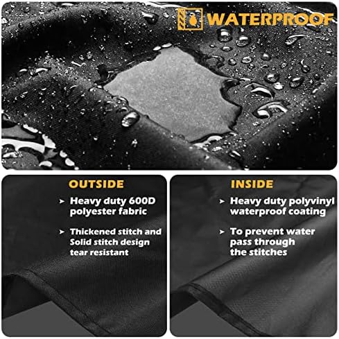 Grisun 7139 Grill Cover for Weber Spirit 300 Grills, Spirit 310, E310, S310 and E330, Waterproof and UV-Resistant Gas Grill Cover, Heavy Duty BBQ Cover, 51 inches, Black
