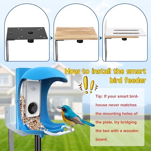 XDW-GIFTS Bird House Pole, 1 Pack 109 Inch Metal Bird Feeder Pole for Outdoor, with 5-Prong Heavy Duty Base for Birdhouse Mounting, Weather Station