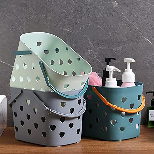 Anyoifax Portable Shower Caddy Tote Plastic Storage Basket with Handle Box Organizer Bin for Bathroom, Pantry, Kitchen, College Dorm, Garage - Blue