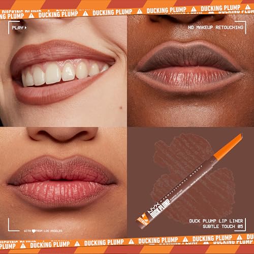 NYX PROFESSIONAL MAKEUP Duck Plump Plumping Lip Liner, Matte Pencil With Up To 10HR Wear, Subtle Touch (Deep Nude Lip Liner)