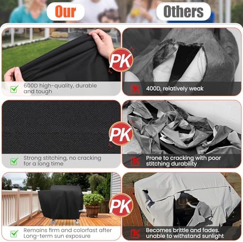 QuliMetal Grill Cover for Rec Tec RT-590, Recteq Deck Boss 590 Wood Pellet Grill - Heavy Duty Waterproof Fade Resistant Outdoor Smoker Cover with Elastic Drawstring for Recteq RT-590 Grill Accessories