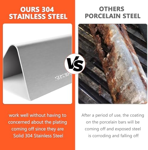 QuliMetal 17.5" SUS304 Flavorizer Bars for Weber Genesis 300 Series (2011-2016) - Fits E-310, E-330, S-310, S-330 with Front Control Knobs, SUS304 Heat Plates Replacement for Weber 7620 7621