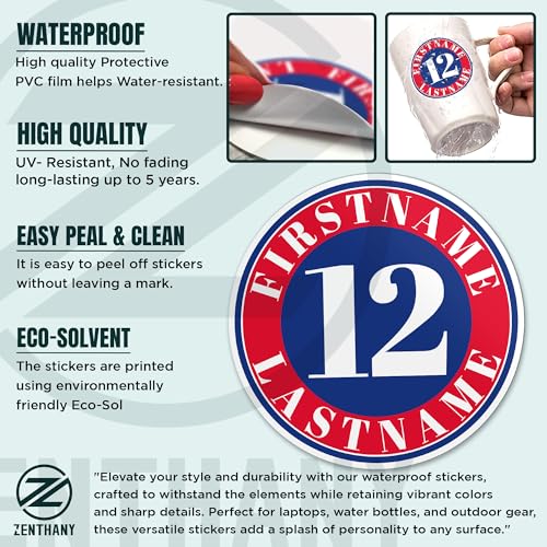Personalized Baseball Sticker Custom Baseball Stickers with Name Number Waterproof Vinyl Decal Sticker for Laptop Water Bottle Hardhat Gifts for Her Him Adults