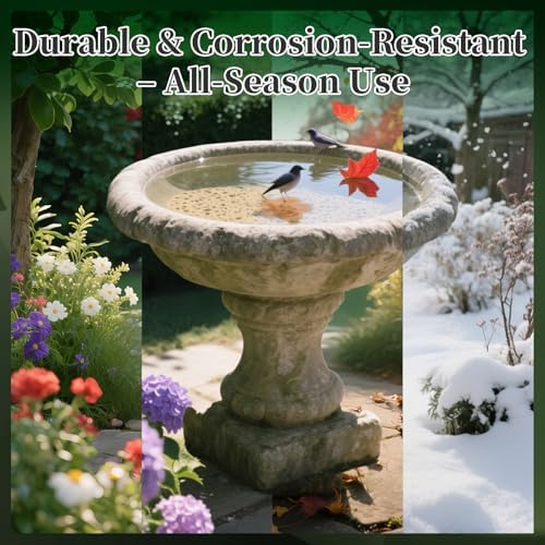 99.99% Pure Copper Bird Bath Disk, 2 Pack Triple-Point Support Design Lower Cleaning Frequency for Physical Safe Water Purify Outdoor Bird Bowls All-Season