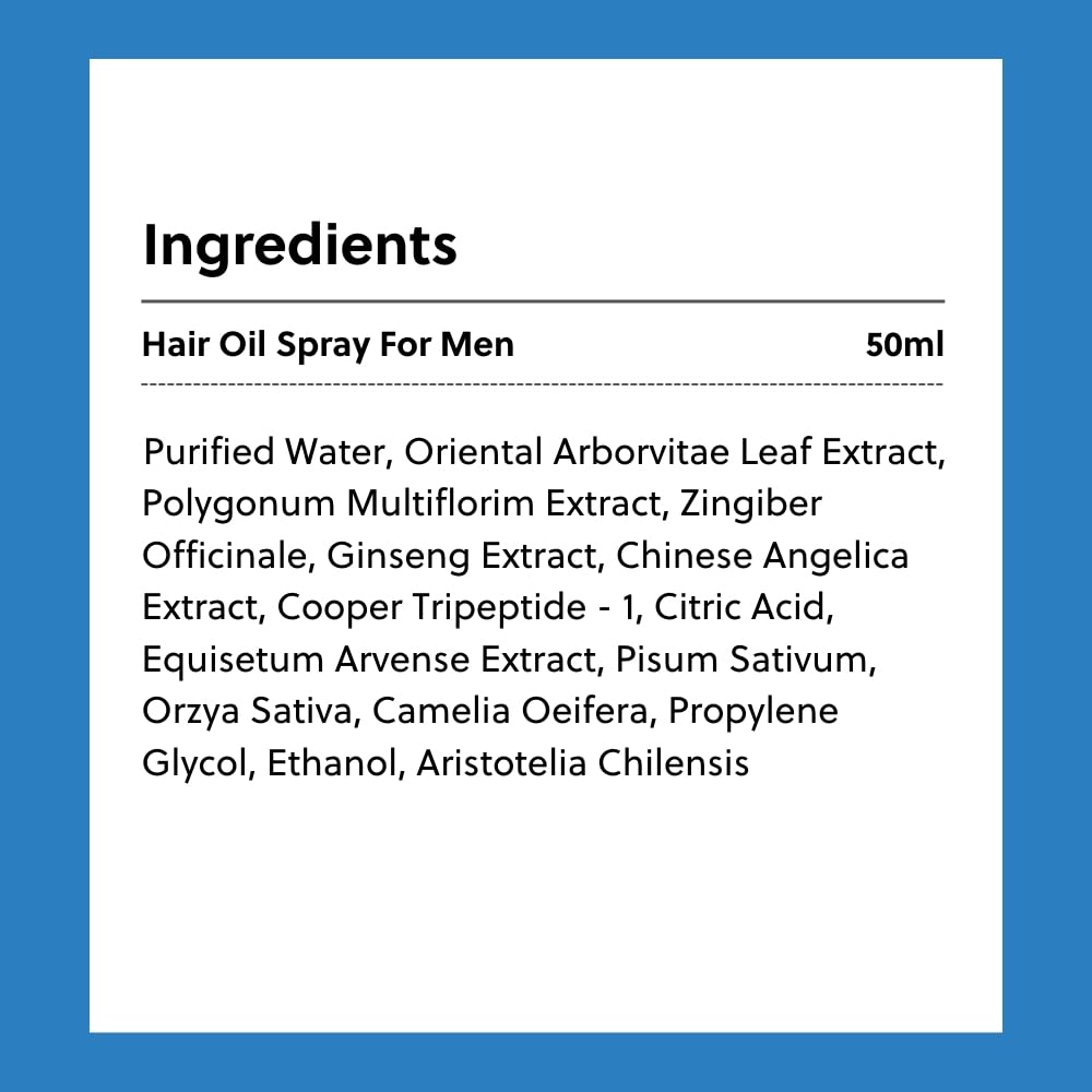 Men's Hair Regrowth Spray - Advanced Hair Loss Solution - Promotes Hair Growth and Strengthening, Non-Greasy and Hormone-Free Formula
