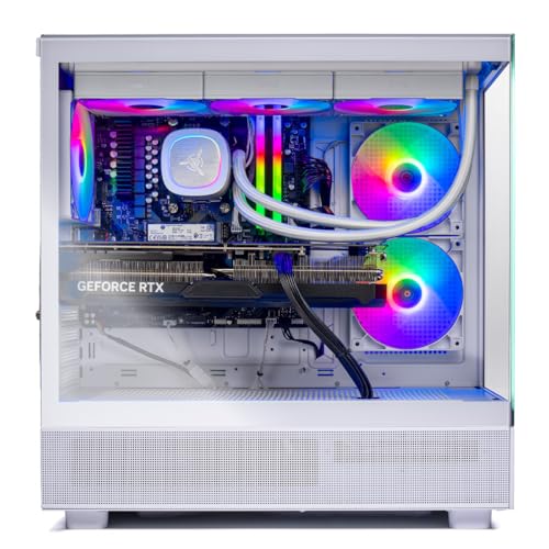 Skytech Azure Gaming PC Desktop, Ryzen 7 9700X 3.8 GHz (5.5GHz Turbo Boost), NVIDIA RTX 4060 8GB GDDR6, 2TB SSD, 32GB DDR5 RAM 6000 RGB, 650W Gold PSU, 360mm ARGB AIO, Wi-Fi, Win 11 Home