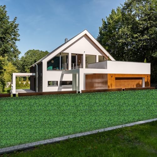 AOKIE 10"X10" Artificial Grass Wall, 12Pcs Boxwood Hedge Wall Panels UV-Anti Grass Backdrop Wall Decor, Greenery Privacy Hedge Screen for Indoor Outdoor Patio Balcony, Party Garden Fence Decor