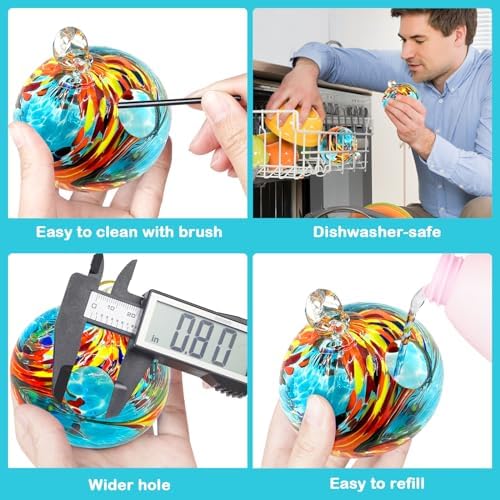 Charming Wind Chimes Hummingbird feeders for Outdoors Hanging ant and bee Proof,Never Leak,Perfect Hummingbird Gift for People(Blue)