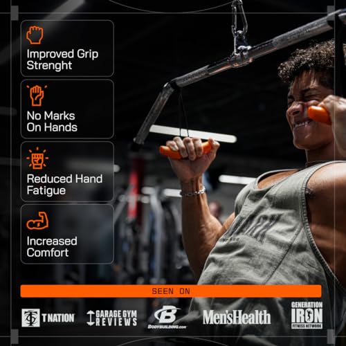Angles90 Grips - The Original Gym Pull Up Grip Handles | Gym Handles - Lat Pulldown Attachments - Perfect Grips for T-bar Row, Cable Machine, D Handle - Grip Strength Trainer - Gym Equipment - Lat Bar
