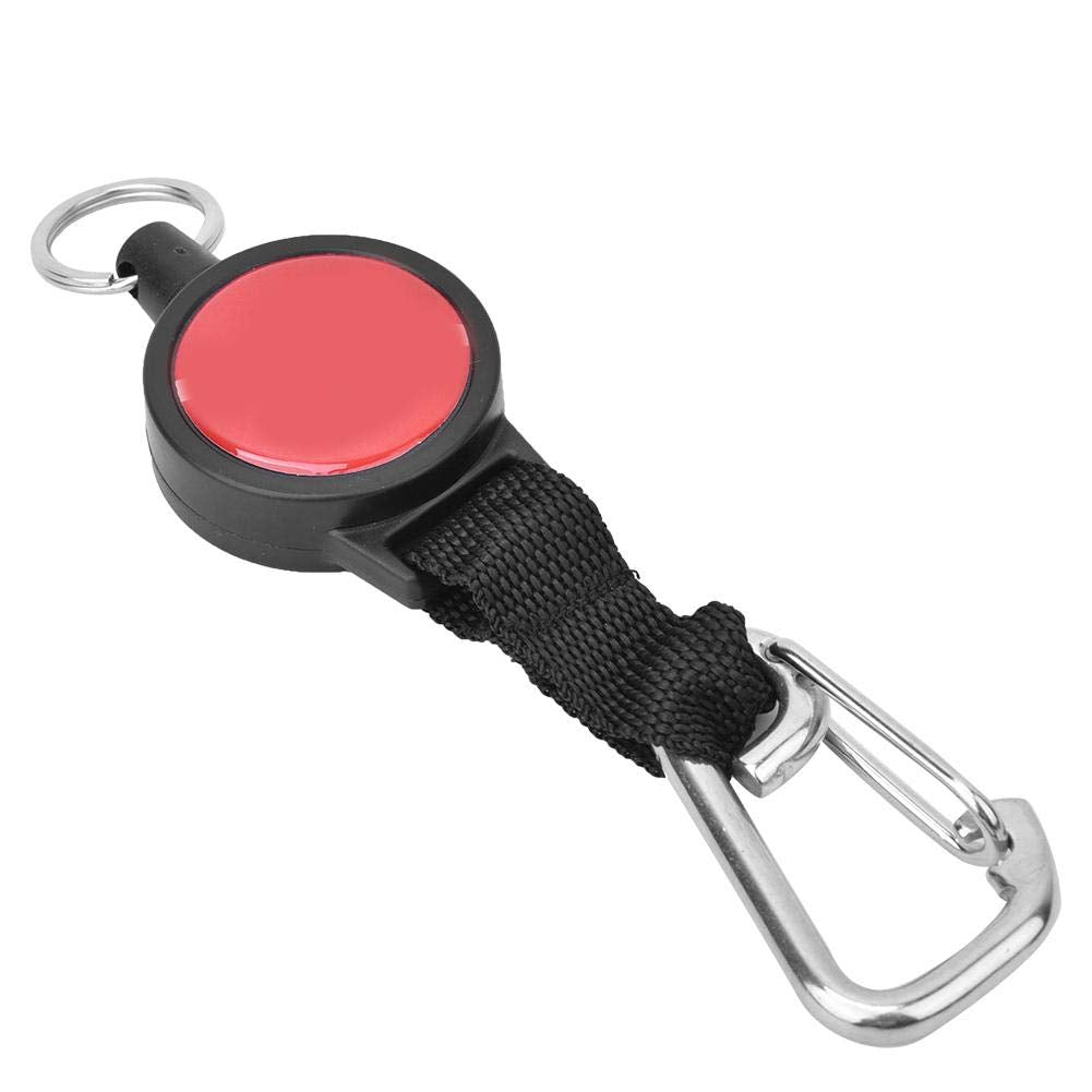 Alomejor Stainless Steel diving Console Retractor Features Heavy Duty Key Ring with Quick Release Buckle Dive Accessory(Stainless Steel Hanging Buckle)