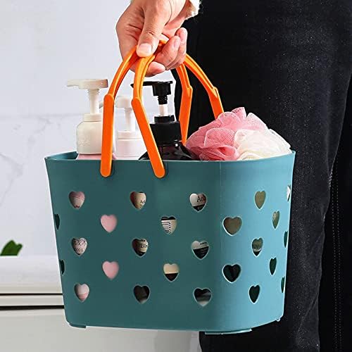 Anyoifax Portable Shower Caddy Tote Plastic Storage Basket with Handle Box Organizer Bin for Bathroom, Pantry, Kitchen, College Dorm, Garage - Blue