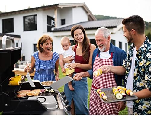 Stanbroil BBQ Griddle Accessories Set of 6 - Heavy Duty Stainless Steel Scraper, Spatula, Basting Cover and Bottles for Blackstone, Camp Chef Grill and Outdoor Griddle Accessories