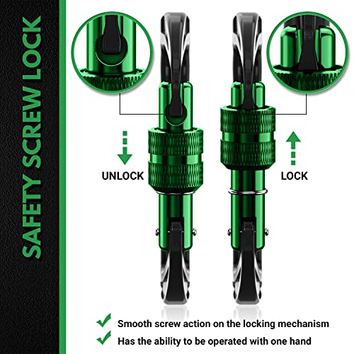 RHINO Produxs 2PCS of 12kN (2697 lbs) Heavy Duty Lightweight Locking Carabiner Clips - Excellent for Securing Pets, Outdoor, Camping, Hiking, Hammock, Dog Leash Harness, Keychains, Water Bottle