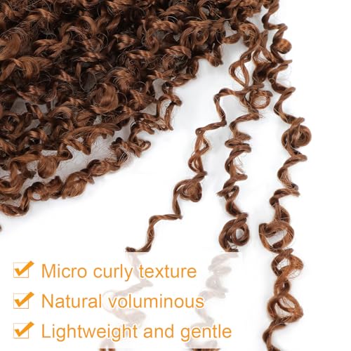 Aksice 8 Inch 8 Packs Yanky Twist Crochet Hair for Women Pre-looped Mini Twist Hair Bohemian Passion Twist Crochet Hair Boho Crochet Braids Synthetic (30#)