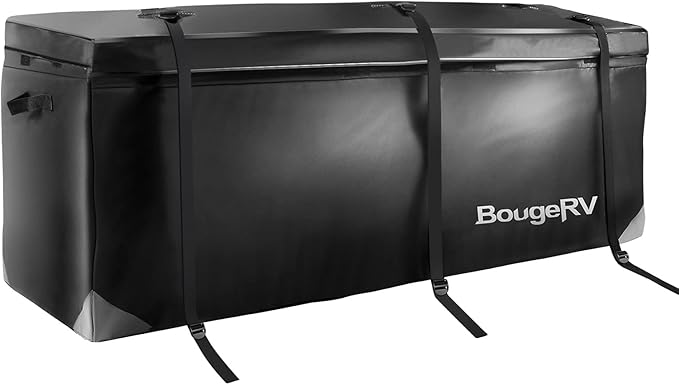 BougeRV Hitch Cargo Carrier Bag Waterproof/Rainproof for Car Truck SUV Vans Rear Mount Trays and Baskets 48'' L x 20'' W x 22'' H