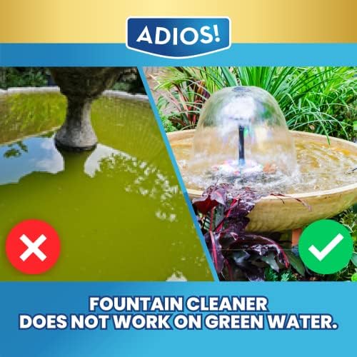 Fountain Cleaner and Clarifier for Outdoor and Indoor Fountains – Safe for Plastic, Metal, Glass and Stone (16oz)