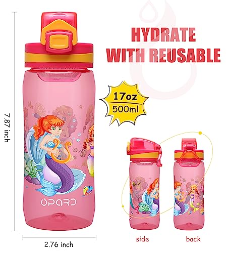 Opard Peak Water Bottle 20 Oz BPA Free Tritan Plastic Leak Proof Flip Top for School Kids Sports Gym Yoga Camping (Aqua)