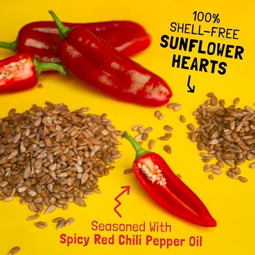 Hearts on Fire Hot Bird Seed – 10 lb. 100% Hulled Sunflower Hearts with Chili Pepper Oil – No Waste Bird Seed for Outside Feeders