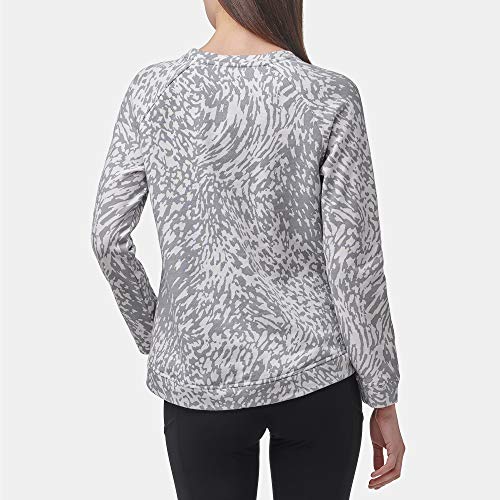 Andrew Marc Women's Printed Pullover Sweatshirt, Overcast Animal, X-Large