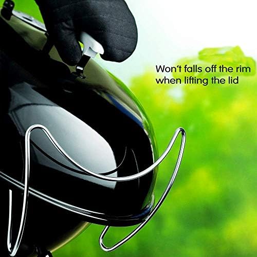 QuliMetal Grill Lid Holder for Weber Charcoal Kettle Grill 22.5 Inch and 18.5 Inch, Kettle Grill Accessories for Weber Kettle, Slide a Side Lid Prop, Charcoal Grill Accessories, Stainless Steel