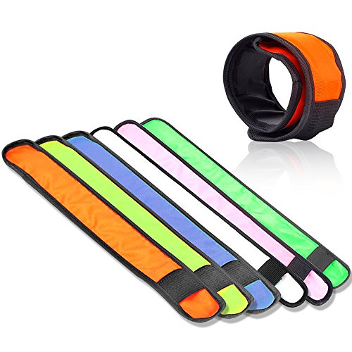 esonstyle Pack of 6 LED Light Up Band Slap Bracelets Night Safety Wrist Band for Cycling Walking Running Concert Camping Outdoor Sports (6 Pack)