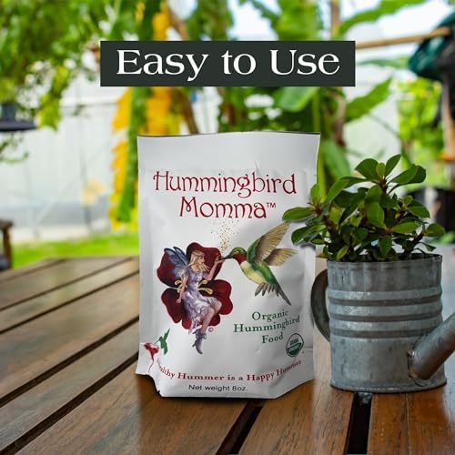 USDA Organic Hummingbird Nectar, Iron-Free, 12 x 8oz Concentrate Pouches, All-Natural, Dye-Free Nectar for Backyard Feeders, Bulk Hummingbird Food Mix for Outdoor Bird Lovers