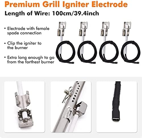 Grill Replacement Parts for Charbroil Advantage Series 3 Burner 463343015, 463642116, 463435115, 463436815, 463335115 Gas Grills, Stainless Pipe Burner, Heat Plate, Carryover Tube, Igniters.