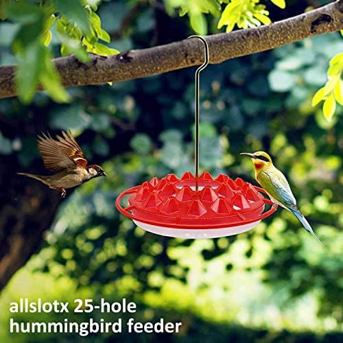 Hummingbird Feeders for Outdoors Hanging (2 Pack) 25 Feeding Ports 10 oz, Plastic Hummzinger Hummingbird Feeder, Bee-Proof Leak-Proof No Drip, Easy to Clean with Cleaning Brushes